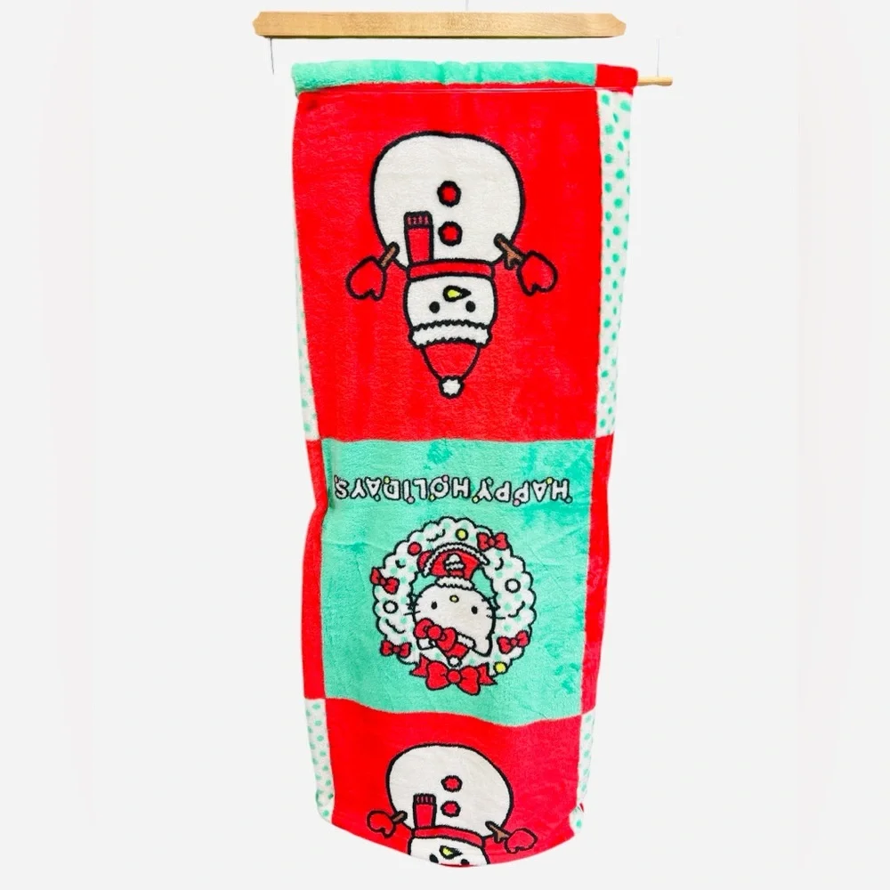 Hello Kitty Sanrio Christmas Holiday Hugs Silk Touch Throw Blanket 50”x70”